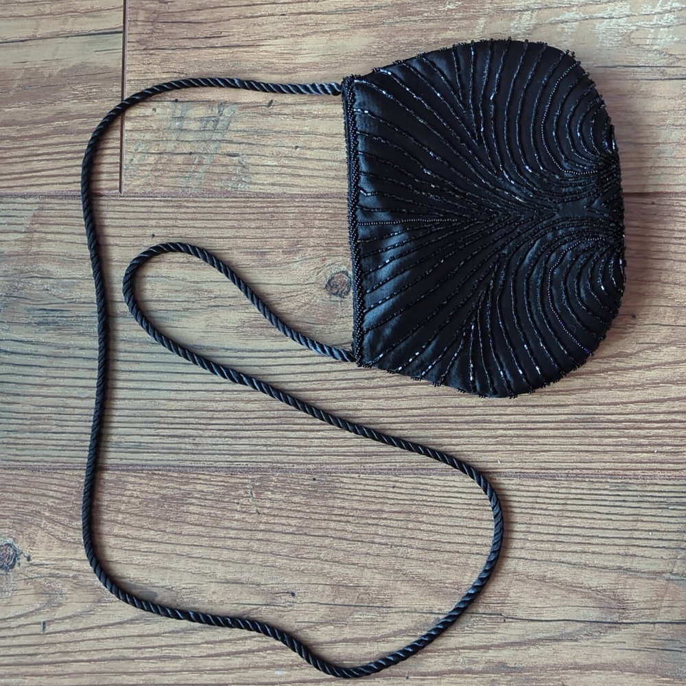 Vintage HANDMADE Glass Bead Max Factor Evening Bag